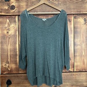 Splendid boat neck Charcoal Long Sleeve Top